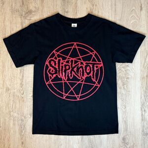 Slipknot Pentagram Graphic T-Shirt Red Black Medium Teestyled Heavyweight